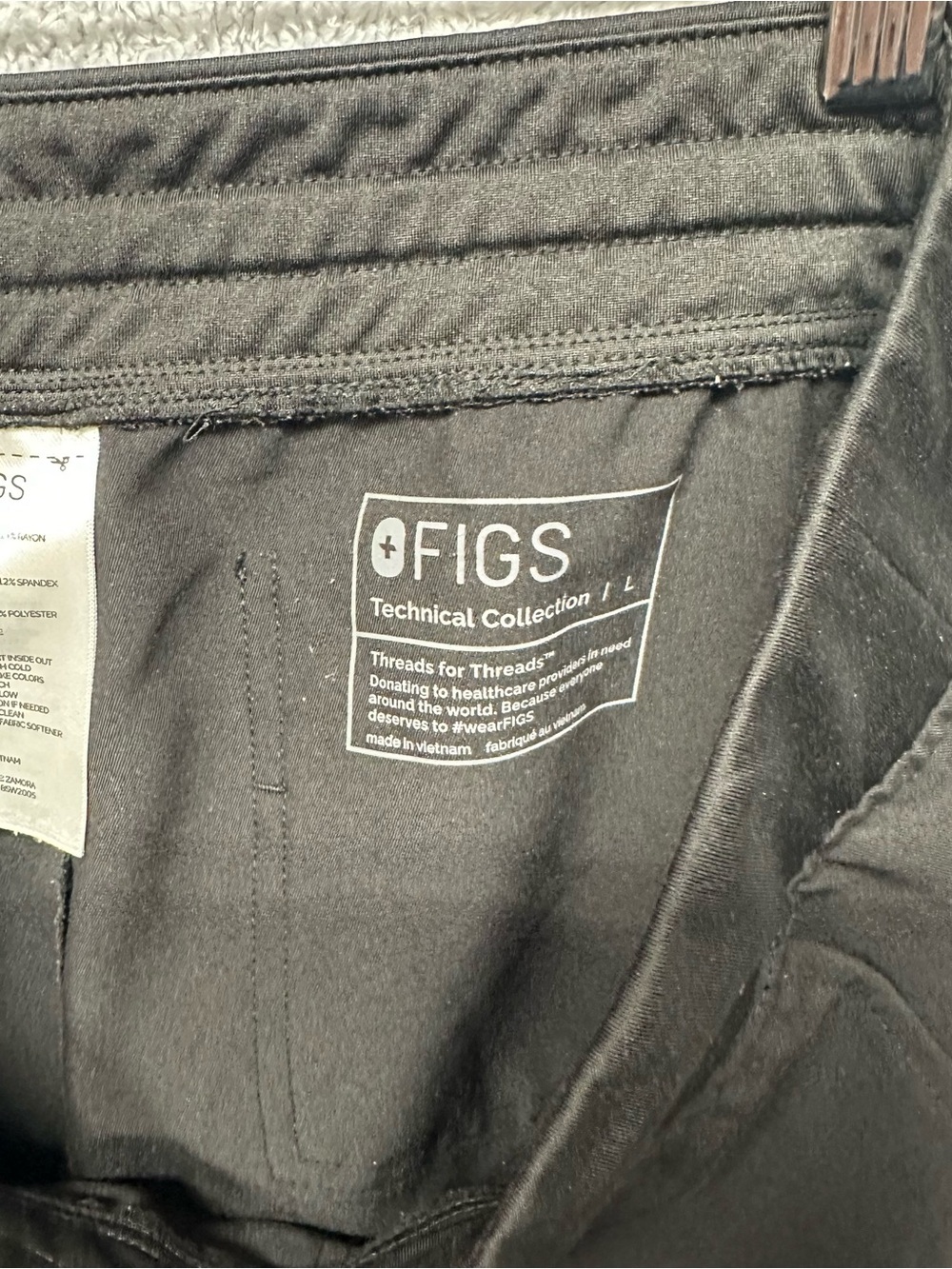 FIGS Zamora Jogger Scrub Pants Black Drawstring Women’s Large - Picture 6 of 8